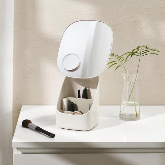 Joseph Joseph Viva Pedestal Mirror with Cosmetic organizer